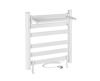 Полотенцесушитель электрический Белый лесенка с полкой 5 перекладин 600*500*270 мм 160W BRIMIX